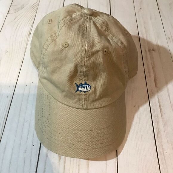Southern Tide fine Apparel beige khaki hat fish baseball cap adjustable - Picture 1 of 7